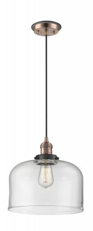 Bell - 1 Light - 12 inch - Antique Copper - Cord hung - Mini Pendant (3442|201CBP-ACBK-G72-L)