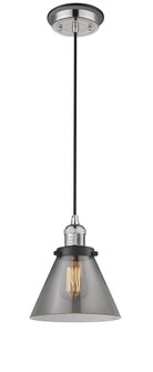 Cone - 1 Light - 8 inch - Polished Nickel - Cord hung - Mini Pendant (3442|201CBP-PNBK-G43)