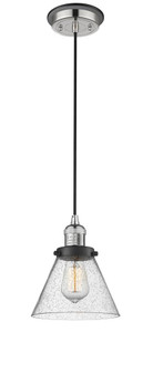Cone - 1 Light - 8 inch - Polished Nickel - Cord hung - Mini Pendant (3442|201CBP-PNBK-G44)