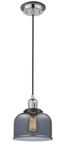 Bell - 1 Light - 8 inch - Polished Nickel - Cord hung - Mini Pendant (3442|201CBP-PNBK-G73)