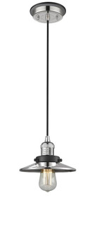 Railroad - 1 Light - 8 inch - Polished Nickel - Cord hung - Mini Pendant (3442|201CBP-PNBK-M1-PN)