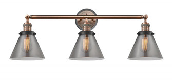 Cone - 3 Light - 32 inch - Antique Copper - Bath Vanity Light (3442|205BP-ACBK-G43)