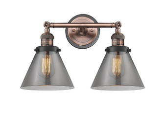 Cone - 2 Light - 18 inch - Antique Copper - Adjustable Bath Vanity Light (3442|208BP-ACBK-G43)
