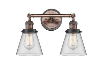 Cone - 2 Light - 16 inch - Antique Copper - Adjustable Bath Vanity Light (3442|208BP-ACBK-G62)