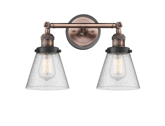 Cone - 2 Light - 16 inch - Antique Copper - Adjustable Bath Vanity Light (3442|208BP-ACBK-G64)