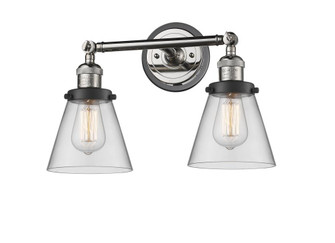 Cone - 2 Light - 16 inch - Polished Nickel - Adjustable Bath Vanity Light (3442|208BP-PNBK-G62)