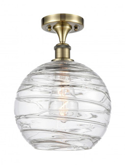 Athens Deco Swirl - 1 Light - 10 inch - Antique Brass - Semi-Flush Mount (3442|516-1C-AB-G1213-10)