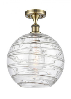 Athens Deco Swirl - 1 Light - 12 inch - Antique Brass - Semi-Flush Mount (3442|516-1C-AB-G1213-12)