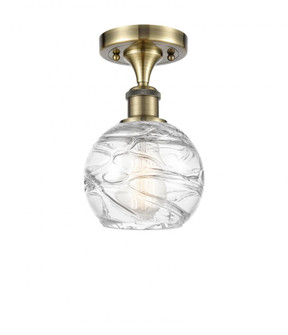 Athens Deco Swirl - 1 Light - 6 inch - Antique Brass - Semi-Flush Mount (3442|516-1C-AB-G1213-6-LED)