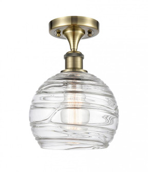 Athens Deco Swirl - 1 Light - 8 inch - Antique Brass - Semi-Flush Mount (3442|516-1C-AB-G1213-8)