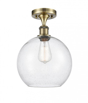 Athens - 1 Light - 10 inch - Antique Brass - Semi-Flush Mount (3442|516-1C-AB-G124-10-LED)