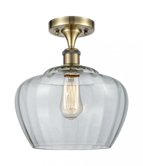 Fenton - 1 Light - 11 inch - Antique Brass - Semi-Flush Mount (3442|516-1C-AB-G92-L-LED)