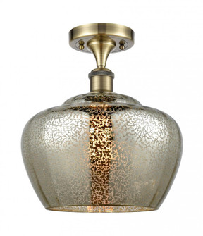 Fenton - 1 Light - 11 inch - Antique Brass - Semi-Flush Mount (3442|516-1C-AB-G96-L-LED)