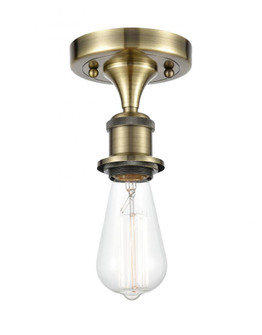 Bare Bulb - 1 Light - 5 inch - Antique Brass - Semi-Flush Mount (3442|516-1C-AB-LED)