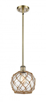 Farmhouse Rope - 1 Light - 8 inch - Antique Brass - Mini Pendant (3442|516-1S-AB-G122-8RB-LED)