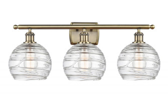 Athens Deco Swirl - 3 Light - 28 inch - Antique Brass - Bath Vanity Light (3442|516-3W-AB-G1213-8-LED)