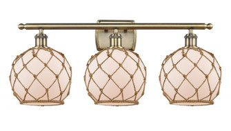 Farmhouse Rope - 3 Light - 28 inch - Antique Brass - Bath Vanity Light (3442|516-3W-AB-G121-8RB-LED)