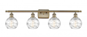 Athens Deco Swirl - 4 Light - 36 inch - Antique Brass - Bath Vanity Light (3442|516-4W-AB-G1213-6-LED)