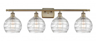 Athens Deco Swirl - 4 Light - 38 inch - Antique Brass - Bath Vanity Light (3442|516-4W-AB-G1213-8)