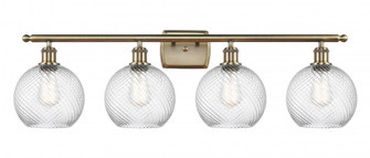 Twisted Swirl 4 Light Bath Vanity Light part of the Ballston Collection (3442|516-4W-AB-G1214-8)