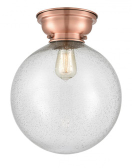 Beacon - 1 Light - 12 inch - Antique Copper - Flush Mount (3442|623-1F-AC-G204-12-LED)