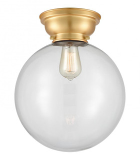 Beacon - 1 Light - 12 inch - Satin Gold - Flush Mount (3442|623-1F-SG-G202-12-LED)