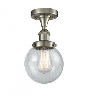 Beacon - 1 Light - 6 inch - Brushed Satin Nickel - Semi-Flush Mount (3442|916-1C-SN-G204-6-LED)