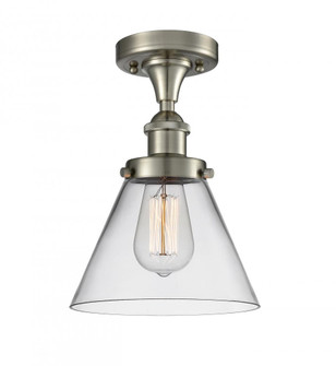 Cone - 1 Light - 8 inch - Brushed Satin Nickel - Semi-Flush Mount (3442|916-1C-SN-G42-LED)