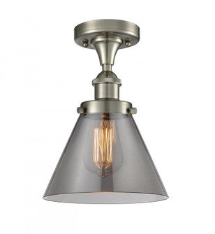 Cone - 1 Light - 8 inch - Brushed Satin Nickel - Semi-Flush Mount (3442|916-1C-SN-G43-LED)