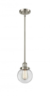 Beacon - 1 Light - 6 inch - Brushed Satin Nickel - Mini Pendant (3442|916-1S-SN-G202-6-LED)