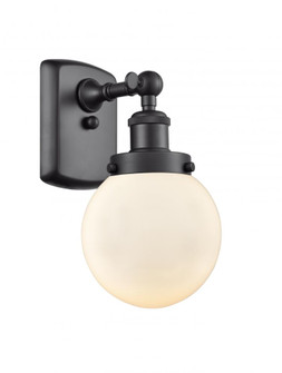 Beacon - 1 Light - 6 inch - Matte Black - Sconce (3442|916-1W-BK-G201-6-LED)
