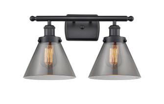 Cone - 2 Light - 18 inch - Matte Black - Bath Vanity Light (3442|916-2W-BK-G43-LED)
