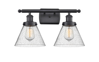 Cone - 2 Light - 18 inch - Matte Black - Bath Vanity Light (3442|916-2W-BK-G44-LED)