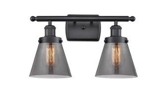 Cone - 2 Light - 16 inch - Matte Black - Bath Vanity Light (3442|916-2W-BK-G63-LED)