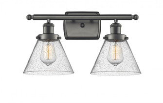 Cone - 2 Light - 18 inch - Oil Rubbed Bronze - Bath Vanity Light (3442|916-2W-OB-G44-LED)