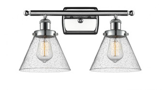 Cone - 2 Light - 18 inch - Polished Chrome - Bath Vanity Light (3442|916-2W-PC-G44-LED)