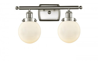 Beacon - 2 Light - 16 inch - Brushed Satin Nickel - Bath Vanity Light (3442|916-2W-SN-G201-6-LED)
