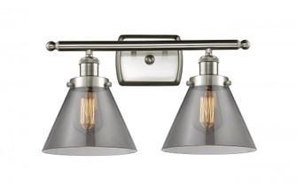 Cone - 2 Light - 18 inch - Brushed Satin Nickel - Bath Vanity Light (3442|916-2W-SN-G43-LED)