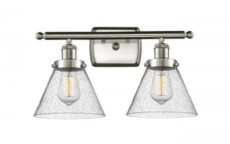 Cone - 2 Light - 18 inch - Brushed Satin Nickel - Bath Vanity Light (3442|916-2W-SN-G44)