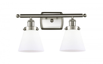 Cone - 2 Light - 16 inch - Brushed Satin Nickel - Bath Vanity Light (3442|916-2W-SN-G61-LED)