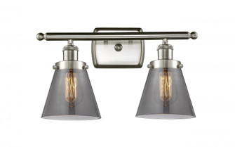 Cone - 2 Light - 16 inch - Brushed Satin Nickel - Bath Vanity Light (3442|916-2W-SN-G63)