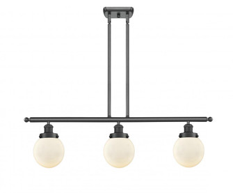 Beacon - 3 Light - 36 inch - Matte Black - Stem Hung - Island Light (3442|916-3I-BK-G201-6-LED)