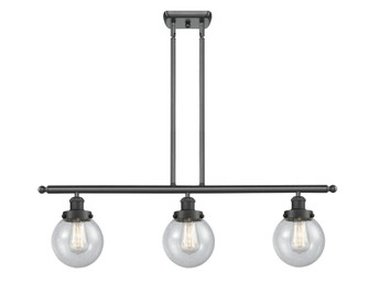 Beacon - 3 Light - 36 inch - Matte Black - Stem Hung - Island Light (3442|916-3I-BK-G204-6)