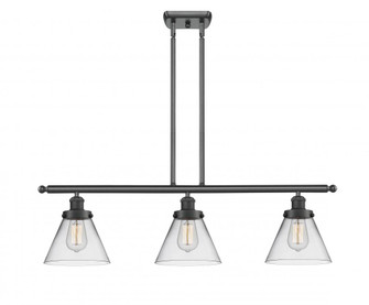 Cone - 3 Light - 36 inch - Matte Black - Stem Hung - Island Light (3442|916-3I-BK-G42-LED)