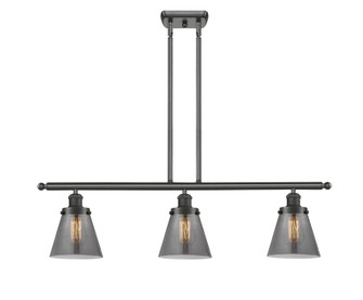 Cone - 3 Light - 36 inch - Oil Rubbed Bronze - Stem Hung - Island Light (3442|916-3I-OB-G63-LED)