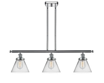 Cone - 3 Light - 36 inch - Polished Chrome - Stem Hung - Island Light (3442|916-3I-PC-G42-LED)