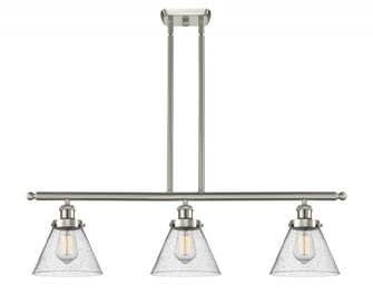 Cone - 3 Light - 36 inch - Brushed Satin Nickel - Stem Hung - Island Light (3442|916-3I-SN-G44-LED)