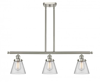 Cone - 3 Light - 36 inch - Brushed Satin Nickel - Stem Hung - Island Light (3442|916-3I-SN-G62-LED)