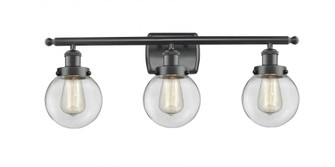 Beacon - 3 Light - 26 inch - Matte Black - Bath Vanity Light (3442|916-3W-BK-G202-6-LED)