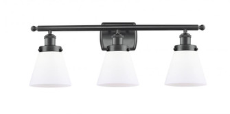 Cone - 3 Light - 26 inch - Matte Black - Bath Vanity Light (3442|916-3W-BK-G61-LED)